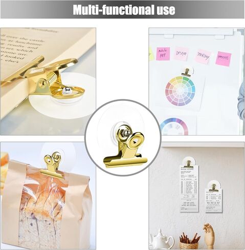 مشابك معدنية ذاتية اللصق، 12 قطعة ترقية مشابك ذاتية اللصق قوية للتعليق والتنظيم، مشبك زنبركي للملصقات الورقية المزخرفة للصور الجدارية للمدرسين والطلاب والمكتب المنزلي والمطبخ، أسود in Kuwait