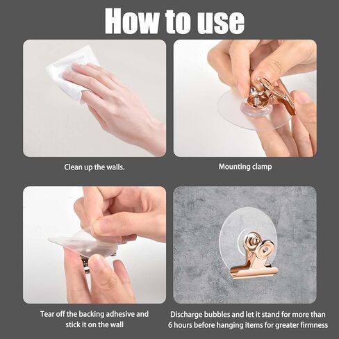 مشابك معدنية ذاتية اللصق، 12 قطعة ترقية مشابك ذاتية اللصق قوية للتعليق والتنظيم، مشبك زنبركي للملصقات الورقية المزخرفة للصور الجدارية للمدرسين والطلاب والمكتب المنزلي والمطبخ، أسود in Kuwait