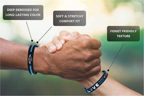 12-pack Autism Bracelets, Bulk Bundle - Autism Accessories and Gifts in Bulk for Men Women Boys Girls - 1 Dozen Silicone Rubber Wristbands in Mega Assortment Pack in Kuwait