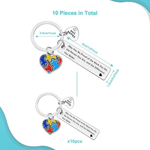 Xiahuyu 10 Pcs Thank You Gifts for Autism Teacher Special Education Teacher Gifts Autism Awareness Gifts ABA Therapist Appreciation Gifts SPED Teacher Gifts Christmas Birthday Retirement Gift in Saudi Arabia
