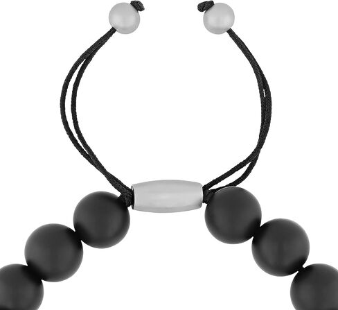Men's Stainless Steel Bead Beaded Adjustable Nylon Bolo Bracelet - Choice of Color in Saudi Arabia
