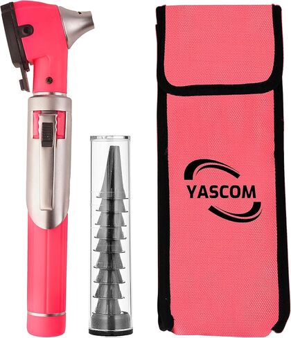Otoscope Professional Diagnostic Ear Otoscope with Light Pocket Size Ear Infection Checker with 10x Specula & Case, Ear Otoscope for Doctors, Nurses, & Students (Pink) in Saudi Arabia