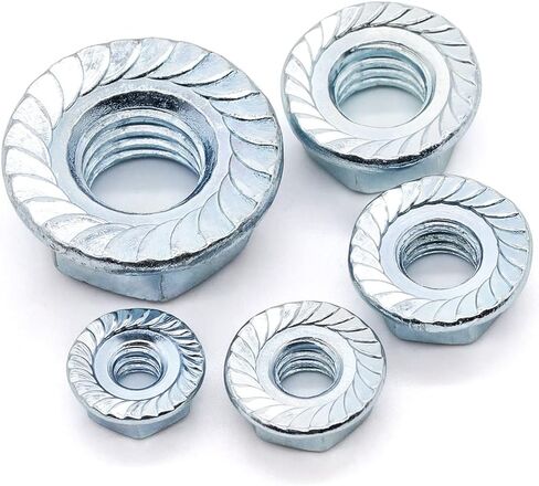 M10-1.5mm Serrated Flange Hex Nuts, Carbon Steel, Zinc Plated Finish, Hexagon Nuts with Serrated Flange Washer Head, by Glvaner, 10 PCS in Saudi Arabia
