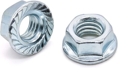 M10-1.5mm Serrated Flange Hex Nuts, Carbon Steel, Zinc Plated Finish, Hexagon Nuts with Serrated Flange Washer Head, by Glvaner, 10 PCS in Saudi Arabia