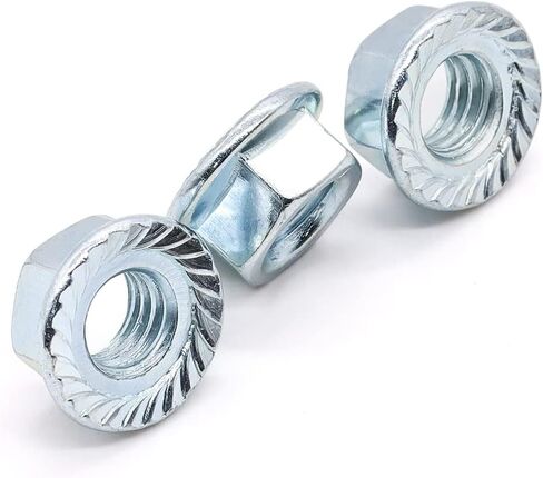 M10-1.5mm Serrated Flange Hex Nuts, Carbon Steel, Zinc Plated Finish, Hexagon Nuts with Serrated Flange Washer Head, by Glvaner, 10 PCS in Saudi Arabia