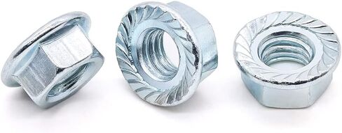 M10-1.5mm Serrated Flange Hex Nuts, Carbon Steel, Zinc Plated Finish, Hexagon Nuts with Serrated Flange Washer Head, by Glvaner, 10 PCS in Saudi Arabia