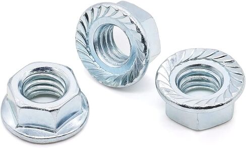 M10-1.5mm Serrated Flange Hex Nuts, Carbon Steel, Zinc Plated Finish, Hexagon Nuts with Serrated Flange Washer Head, by Glvaner, 10 PCS in Saudi Arabia