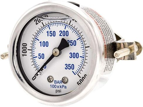مقاييس PIC 203L-204H لوحة U-Clamp مثبتة على مقياس ضغط مملوء بالغليسيرين مع حافظة/إطار SS، أجزاء داخلية من النحاس، عدسة PC، قرص 2 بوصة، نطاق 0/300 رطل لكل بوصة مربعة، 1/4 بوصة ذكر NPT in Kuwait