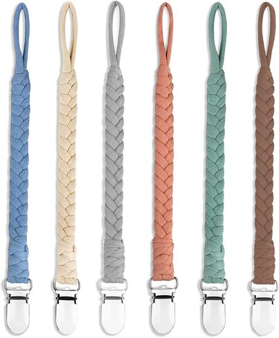 Pacifier Clip, Pacifier Holder Braided Pacifier Clips for Boys 100% Handmade Baby Pacifier Holder Clip in Saudi Arabia