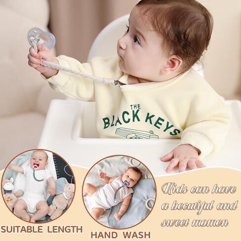 Pacifier Clip, Pacifier Holder Braided Pacifier Clips for Boys 100% Handmade Baby Pacifier Holder Clip in Saudi Arabia