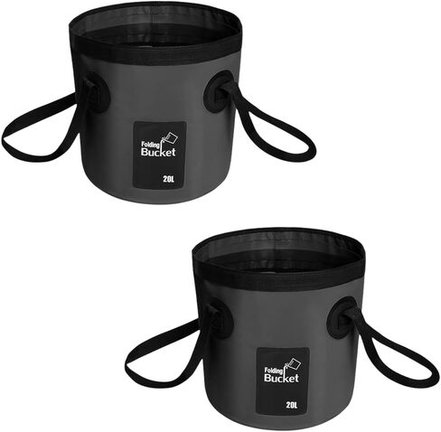 Folding Bucket 5 Gallon, 2 Pack Fishing Bucket Container Folding Water Bucket Portable Wash Basin for Outdoor Travelling Camping Gardening Hiking Backpacking Fishing Car Washing(Blue) in Saudi Arabia