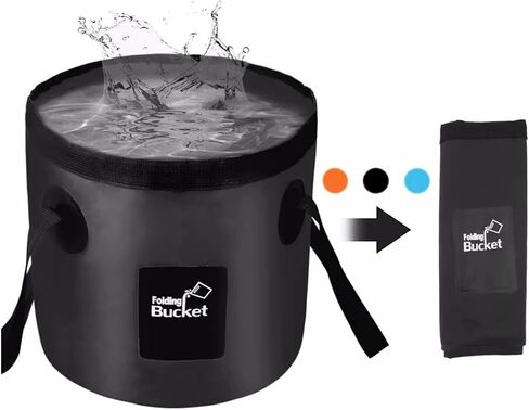 Folding Bucket 5 Gallon, 2 Pack Fishing Bucket Container Folding Water Bucket Portable Wash Basin for Outdoor Travelling Camping Gardening Hiking Backpacking Fishing Car Washing(Blue) in Saudi Arabia