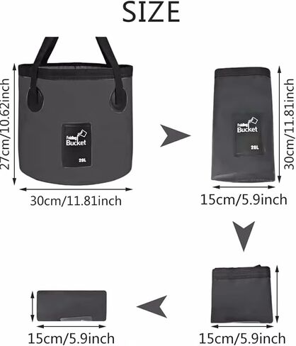 Folding Bucket 5 Gallon, 2 Pack Fishing Bucket Container Folding Water Bucket Portable Wash Basin for Outdoor Travelling Camping Gardening Hiking Backpacking Fishing Car Washing(Blue) in Saudi Arabia