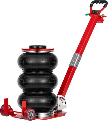 SPECSTAR 3 Ton Air Bag Jack with Wheels, 6600lbs Pneumatic Car Jack with Adjustable Long Handle, Lift Range 5.3 Inch to 15.8 Inch, 3-5S Fast Lifting, Red in Saudi Arabia