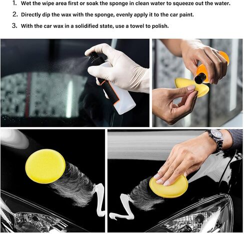PSLER 36 Pack Foam Applicator Pads - Foam Car Wax Applicator Pad Detailing Round 4 inch Polishing Sponges for Car Wax Applicator Pad -Yellow in Saudi Arabia