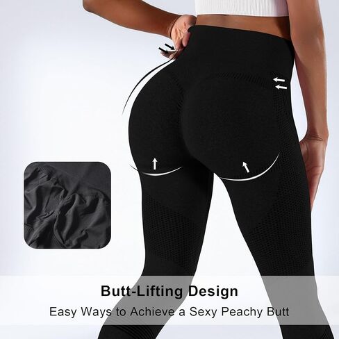 Workout Leggings for Women - Seamless Gym Leggings Butt Lifting Leggings for Women Tummy Control Scrunch Butt Leggings in Saudi Arabia