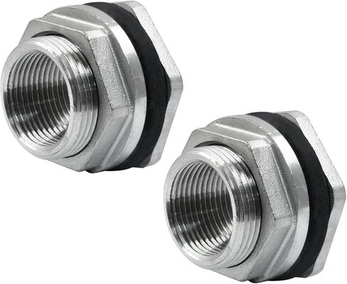 2 قطعة موصل خزان المياه الحاجز الفولاذ المقاوم للصدأ 3/4 بوصة تركيب الحاجز (الفضة) in Kuwait