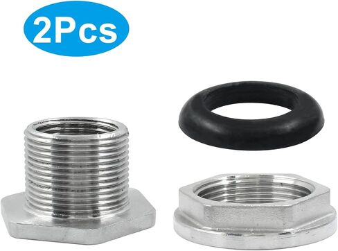 2 قطعة موصل خزان المياه الحاجز الفولاذ المقاوم للصدأ 3/4 بوصة تركيب الحاجز (الفضة) in Kuwait