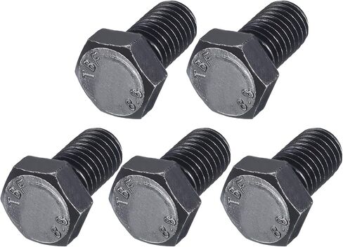 Hex Bolts (M12-1.25x35mm) 5Pcs, 8.8 Grade Carbon Steel Fully Threaded Black Oxide, Coarse Thread UNC Hex Head Screw Bolt - for Furniture Repair in Saudi Arabia