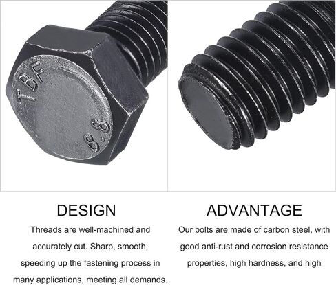 Hex Bolts (M12-1.25x35mm) 5Pcs, 8.8 Grade Carbon Steel Fully Threaded Black Oxide, Coarse Thread UNC Hex Head Screw Bolt - for Furniture Repair in Saudi Arabia