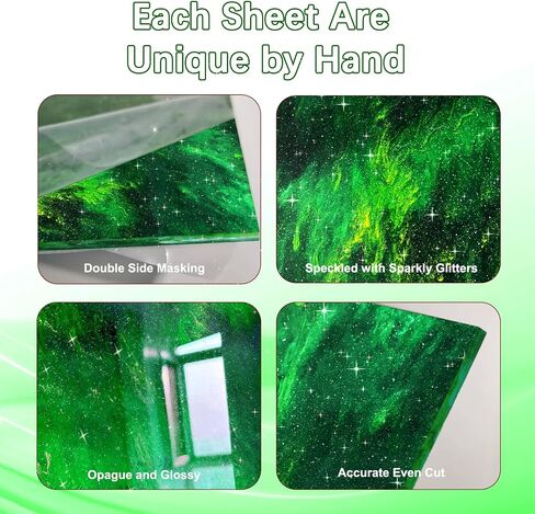 Glitter Pearlescent Acrylic Sheet for Laser Cutting 12x8 Inch Sparkly Water Stream Pearl Plastic Sheet 1/8 Thickness Star Starry for Laser Engraving, Crafts,DIY Projects (12x8 Inch, Mixed Color, 1) in Saudi Arabia
