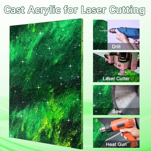 Glitter Pearlescent Acrylic Sheet for Laser Cutting 12x8 Inch Sparkly Water Stream Pearl Plastic Sheet 1/8 Thickness Star Starry for Laser Engraving, Crafts,DIY Projects (12x8 Inch, Mixed Color, 1) in Saudi Arabia