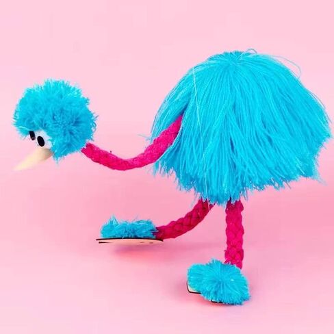 （3 Days Local Delivery） Ostrich Marionette Puppet,Ostrich String Puppet，Exercise Hand-Brain Balance，Marionette Puppets，Exercise Children's Coordination Ability (Blue Ostrich) in Saudi Arabia