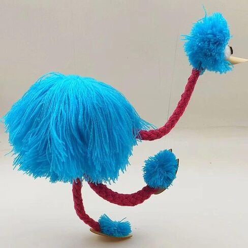 （3 Days Local Delivery） Ostrich Marionette Puppet,Ostrich String Puppet，Exercise Hand-Brain Balance，Marionette Puppets，Exercise Children's Coordination Ability (Blue Ostrich) in Saudi Arabia