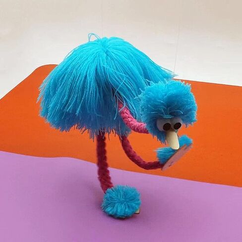 （3 Days Local Delivery） Ostrich Marionette Puppet,Ostrich String Puppet，Exercise Hand-Brain Balance，Marionette Puppets，Exercise Children's Coordination Ability (Blue Ostrich) in Saudi Arabia