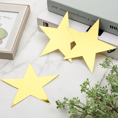 Prasacco 36 Pieces Gold Star Cutouts, 15cm/5.9inch Metallic Star Cutouts Double Printed Paper Stars Decoration Large Gold Stars Glitter Stars for Wedding Party Supplies Classroom Wall Decorations in Saudi Arabia