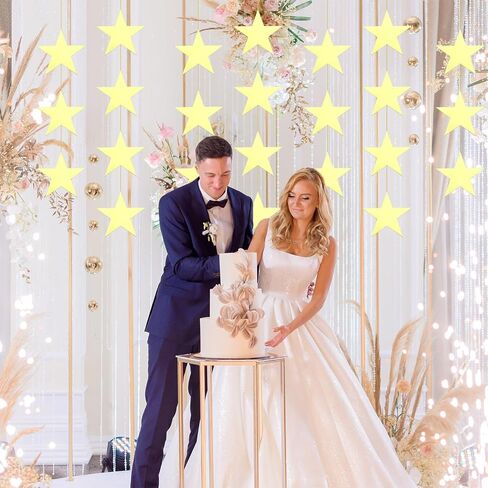 Prasacco 36 Pieces Gold Star Cutouts, 15cm/5.9inch Metallic Star Cutouts Double Printed Paper Stars Decoration Large Gold Stars Glitter Stars for Wedding Party Supplies Classroom Wall Decorations in Saudi Arabia