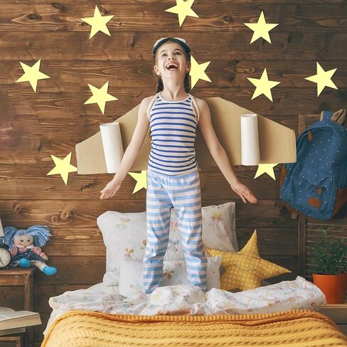 Prasacco 36 Pieces Gold Star Cutouts, 15cm/5.9inch Metallic Star Cutouts Double Printed Paper Stars Decoration Large Gold Stars Glitter Stars for Wedding Party Supplies Classroom Wall Decorations in Saudi Arabia