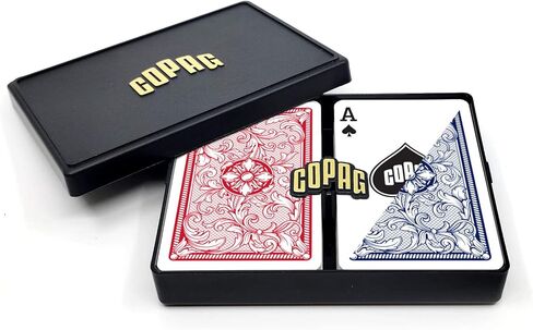 Copag Legacy Design 100% Plastic Playing Cards, Bridge Size (Narrow) Regular Index Red/Blue in Saudi Arabia