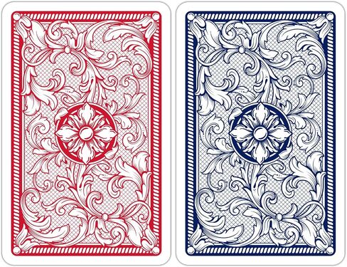 Copag Legacy Design 100% Plastic Playing Cards, Bridge Size (Narrow) Regular Index Red/Blue in Saudi Arabia