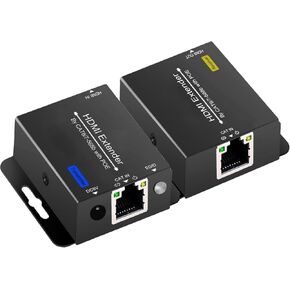 196ft HDMI Extender Over Ethernet CAT6/CAT7 TO HDMI Conveter Extension POC Extender 1080P@60Hz with Lossless Transmission Over Single Cat6 RJ45 Repeater EDID Copy Compatible with DVD Blu-Ray Record in Kuwait