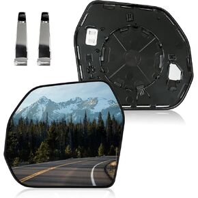 Driver Heated Mirror Glass for Toyota Tundra 2022-2026, Toyota Sequoia 2023-2026, Left Side View Mirror Replacement with Backing Plate, 2 Metal Clips, Replace #879020C010 in Kuwait