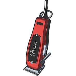 Magnet Cool Vintage Barber Clipper Shears Cartoon Magnetic Vinyl Magnet Bumper Sticker (4" Tall, Red) in Kuwait