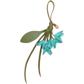 سحر حقيبة جلدية زهرة الزخرفية، 10 بوصة أوسمانثوس تصميم ورقة زهرة المفاتيح in Kuwait