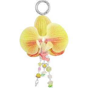 Orchid Flower Keychain,Cute Flower Bag Charms,Good Lucky Hawaiian Tropical Keyring Decor Beach Accessorie Gifts in Saudi Arabia
