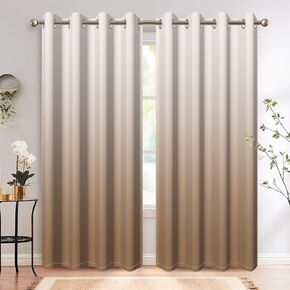 Brown Ombre Bedroom Curtains Blackout Curtains Room Darkening Thermal Insulated Window Drapes for Living Room 2 Panels 42x63inch in Saudi Arabia