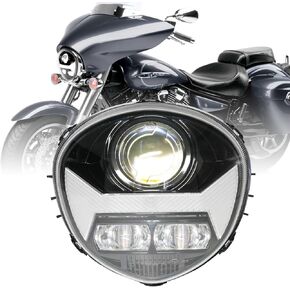 65W High Power Motorcycles LED Headlight with High Low Beam DRL Compatible with Yamaha V STAR 1300 XVS 1300CT 2007-2017 with DOT Certification Motorcycle Headlight in Kuwait