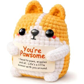 Corgi Gift for Corgi Lover, Cute Positive Animals Crochet Dog, Small Handmade Encouragement Appreciation Gift for Women Men in Kuwait