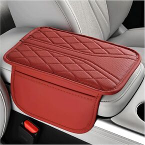 Car Center Console Cover, Leather Auto Armrest Cushion Pad with Two Storage Pockets, Waterproof Arm Rest Box Mat Protective Cover for Sedan SUV Truck, Car Accessories (Black) in Kuwait