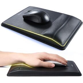 لوحة ماوس لتخفيف الآلام ودعم المعصم من يونيفو كولورز، تصميم مريح مع رغوة ذاكرة محيطية، سطح بولي يوريثان عالي الدقة، قاعدة غير قابلة للانزلاق للمكتب/الألعاب (أسود) in Kuwait