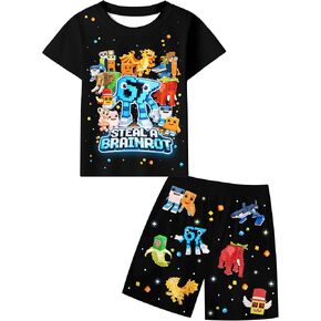 Kids 6 7 Brainrot Shirt Pants Set, 5-12 Years in Saudi Arabia