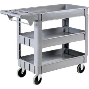 Ironton 500-Lb. Capacity 3 Tray Utility Cart, Maintenance-Free Structural Foam Construction Cargo Pushcart, Scratch Resistant, Easy to Clean Service Cart, 40in.W x 17in.D x 32 9/10in.H in Kuwait