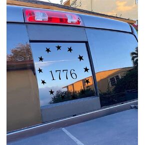 Xinghe for 2019-2026 Chevy Silverado GMC Sierra Chevrolet Colorado, Rear Middle Window American Flag Decals Stickers, Matte Black USA Flag Decal for Truck Back Window in Kuwait