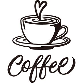 ديكور فني جداري معدني للقهوة من We Moment، ديكور مطبخ المنزل والمكتب في بار القهوة (مجموعة سوداء مقاس 10 بوصات مكونة من قطعتين) in Kuwait