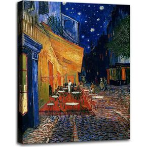 weiyiart Vincent Van Gogh Canvas Wall Art Cafe Terrace At Night Painting Classic Artwork Bathroom Picture Print for Home Decor 12"x15" in Saudi Arabia