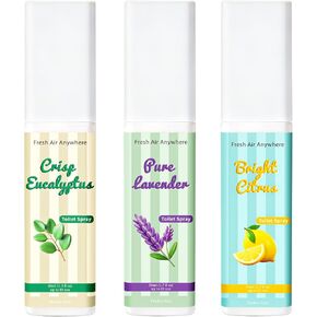 بخاخ تواليت، الحمضيات، المحيط وجوز الهند، 3 عبوات سعة كل منها 1.7 أونصة سائلة، مزيل رائحة الحمام، حجم مناسب للسفر، معطر الزيوت العطرية، ما يصل إلى 255 بخاخ in Kuwait